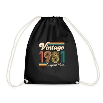 Vintage 1981 40e anniversaire cadeau de quarante ans - Sac de sport léger - noir - Devant