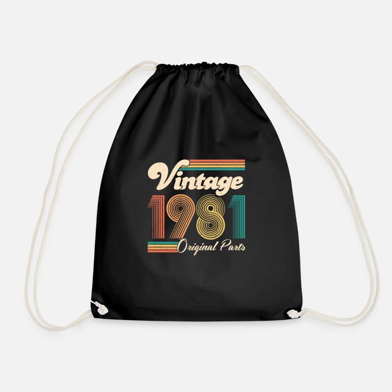 Vintage 1981 40 Geburtstag Vierzig Jahre Geschenk - Turnbeutel - Schwarz