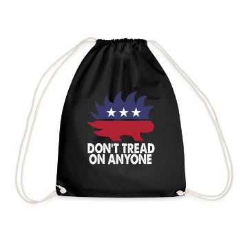 Dont Tread On Anyone Porcupine Libertarian Humor F - Drawstring Bag - black - Front