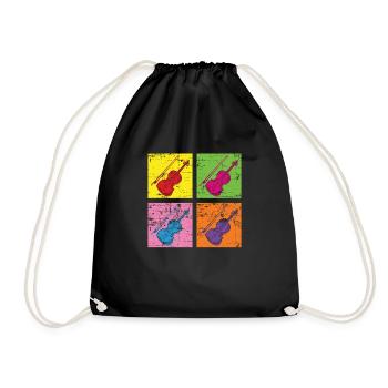 violin - Drawstring Bag - black - Front