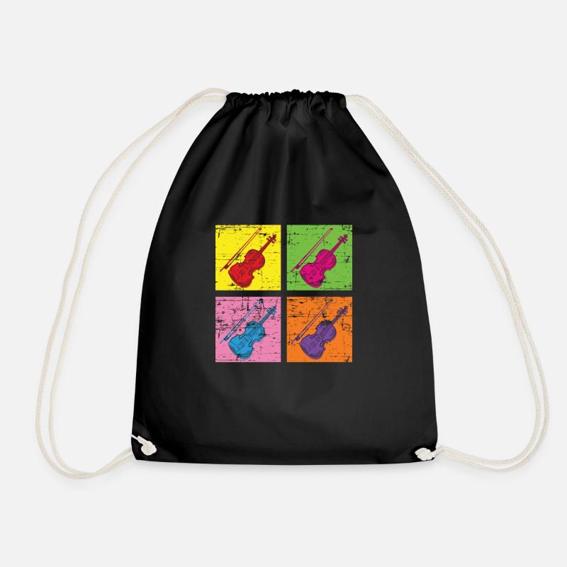 violin - Drawstring Bag - black