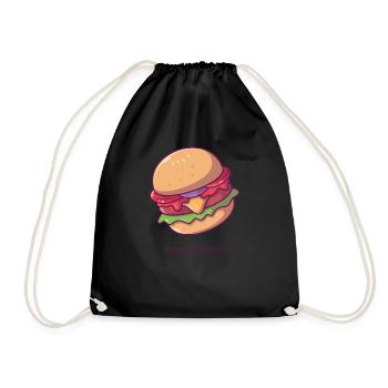 Cheeseburger Favorite Food Gift Idea - Drawstring Bag - black - Front