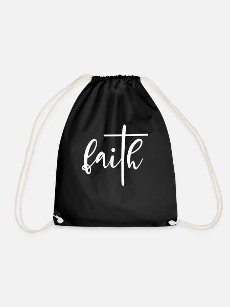 Faith Religious - Drawstring Bag - black