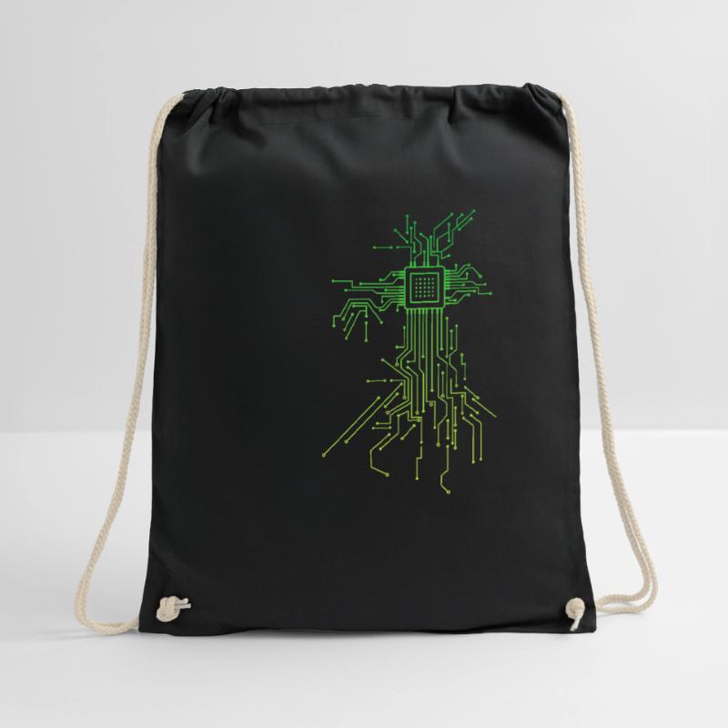 PCB Platinen Layout CPU Herz Computer Admin Nerd Turnbeutel