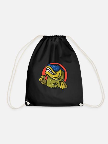 Karpfen Angler Anglergeschenke Geschenk AnglerPapa - Turnbeutel - Schwarz