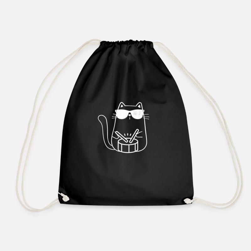Drummer Drummer T-Shirt Drums Drum - Drawstring Bag - black