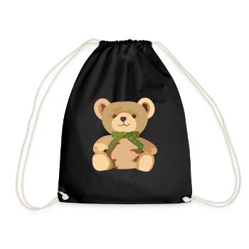 Ours en peluche - ours en peluche - Sac de sport léger - noir - Devant