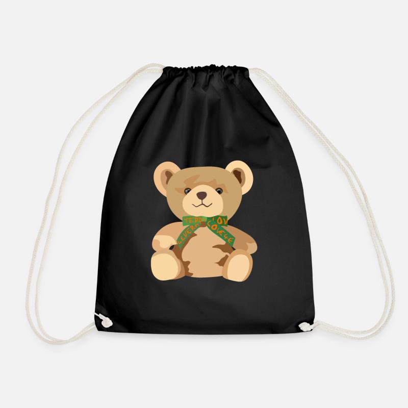 Teddy Bear - teddy bear - Drawstring Bag - black