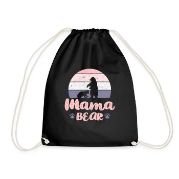 Cadeau maman ours pour maman maman ours - Sac de sport léger - noir - Devant