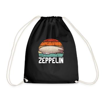 Starre Zeppelin-Flugzeuge Geschenkidee - Turnbeutel - Schwarz - Vorne