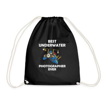 Cooles Taucher Unterwasserfotograf Geschenk - Turnbeutel - Schwarz - Vorne