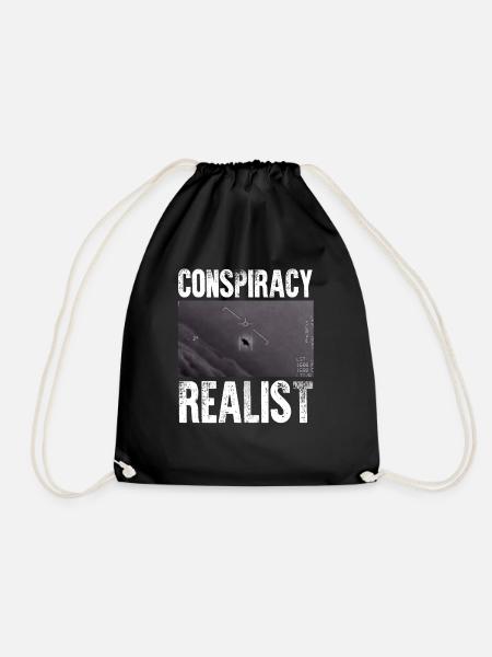Verschwörung Realist Raumschiff UFO Alien Theorien Fu - Turnbeutel - Schwarz