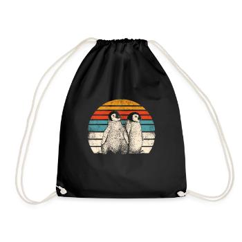Pinguin - Turnbeutel - Schwarz - Vorne