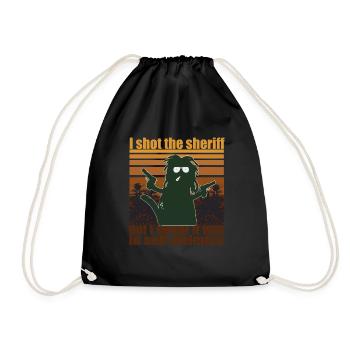 Rasta Cat Shot The Sheriff Cannabis Marihuana - Turnbeutel - Schwarz - Vorne