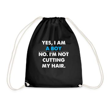 Yes, I Am A Boy No, I'm Not Cutting My hai - Sac de sport léger - noir - Devant