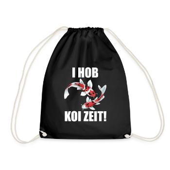 lustige Koi Kois i hob koi zeit Geschenkidee - Turnbeutel - Schwarz - Vorne