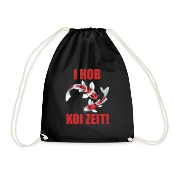lustige Koi Kois i hob koi zeit Geschenkidee - Turnbeutel - Schwarz - Vorne