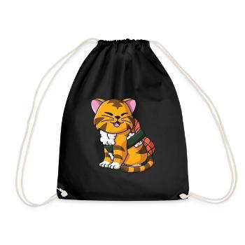Sushi tigre chat japonais sushi dames - Sac de sport léger - noir - Devant