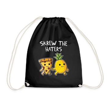 Pizza Hawaii Eating Pineapple Pizza Love is Love - Drawstring Bag - black - Front