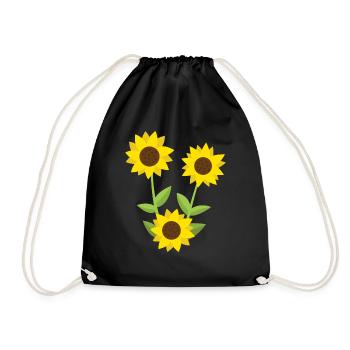 Sonnenblumen - Turnbeutel - Schwarz - Vorne