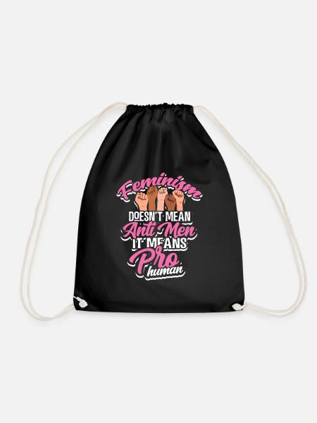Feminist - Drawstring Bag - black