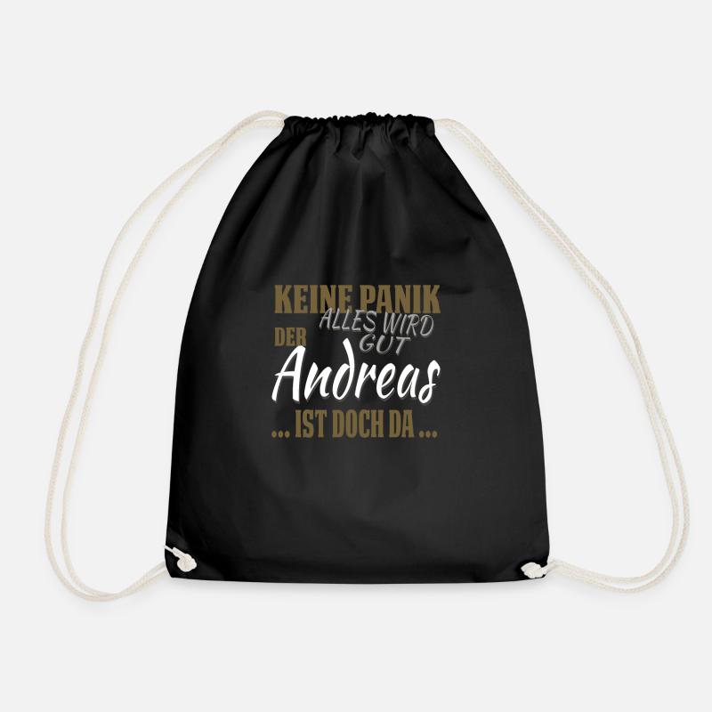 Andreas - Keine Panik - lustiges Geschenk - Turnbeutel - Schwarz