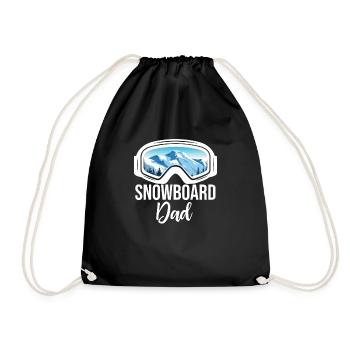 Snowboard Papa Winter Snowboarding Sport Ski Gesch - Drawstring Bag - black - Front