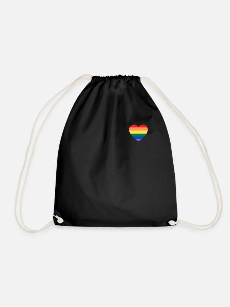 Unisex Herz - Turnbeutel - Schwarz