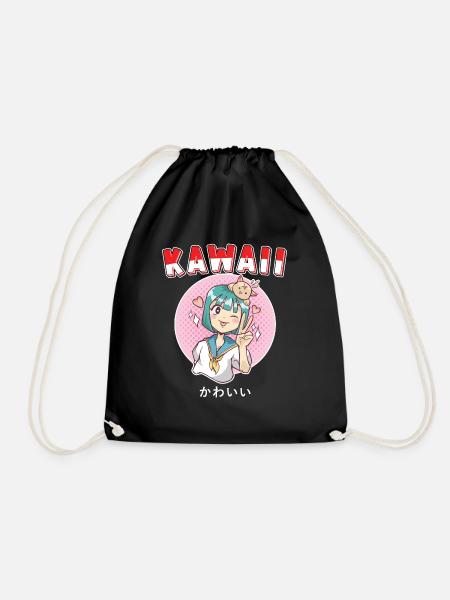 Filles kawaii jolies dames kawaii japonaises - Sac de sport léger - noir