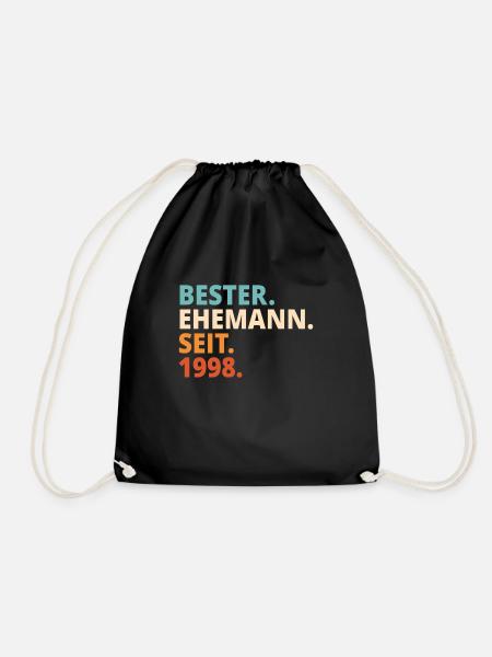 Bester Ehemann Seit 1998 23 Jahre 23. Hochzeitstag - Turnbeutel - Schwarz
