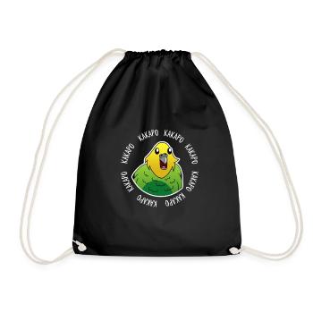 Funny gift for Kakapo parrot New Zealand - Drawstring Bag - black - Front