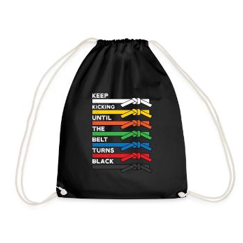 Chemise de rang de ceinture de taekwondo cool - cadeau d'arts martiaux - Sac de sport léger - noir - Devant