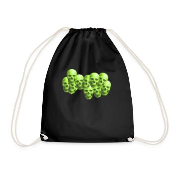 skull neon place art work mode style aesthetic - Sac de sport léger - noir - Devant