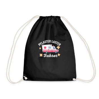 Ich Bin Pflasterlaster Fahrer Sanitöter Geschenk - Turnbeutel - Schwarz - Vorne