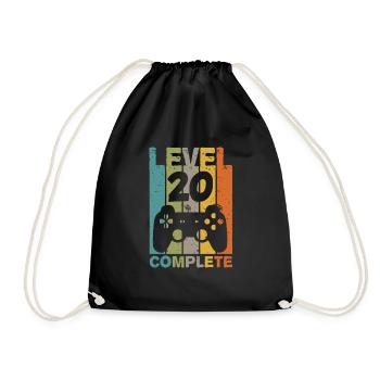 Nerd gamer dont level gaming geek gamen woman man - Drawstring Bag - black - Front