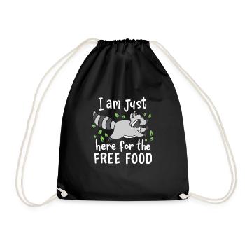 RACCOON: Free Food - Turnbeutel - Schwarz - Vorne
