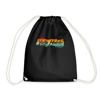 Yalla Habibi Vintage Saying Funny Gift - Drawstring Bag - black - Front
