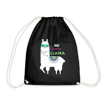 Llama - Drawstring Bag - black - Front