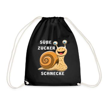 139 SUEßE ZUCKER SCHNECKE - Turnbeutel - Schwarz - Vorne
