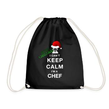 Funny Christmas funny christmas, Chef Chef - Drawstring Bag - black - Front