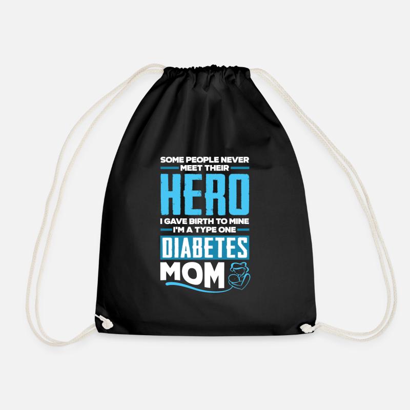 T1D Diabetes Typ 1 Diabetiker Geschenk - Turnbeutel - Schwarz