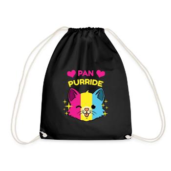 Purride Pan Pride Geschenk Pansexuelle - Turnbeutel - Schwarz - Vorne