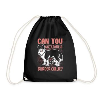 Can You Outstare A Border Collie - Drawstring Bag - black - Front