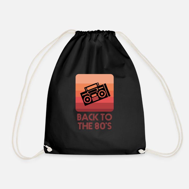 Retro 1980 Kassette Radio Musik Nostalgie Geschenk - Turnbeutel - Schwarz