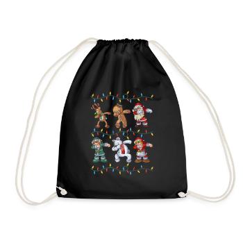 Dabbing Santa Reindeer Elf Bear Gingerbread Gifts - Turnbeutel - Schwarz - Vorne
