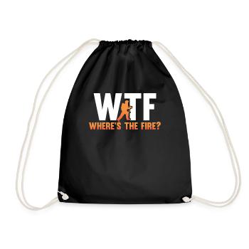 WTF Wo ist das Feuer - Turnbeutel - Schwarz - Vorne