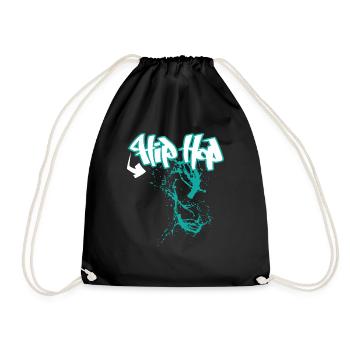 Hip hop rap music - Drawstring Bag - black - Front