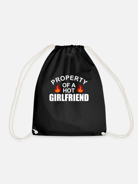 Property of a hot girlfriend - Drawstring Bag - black