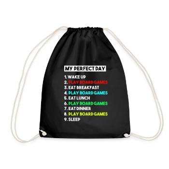 My Perfect Day Play Jeux de société Chemise cadeau amusant - Sac de sport léger - noir - Devant