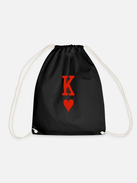 Heart king - Drawstring Bag - black